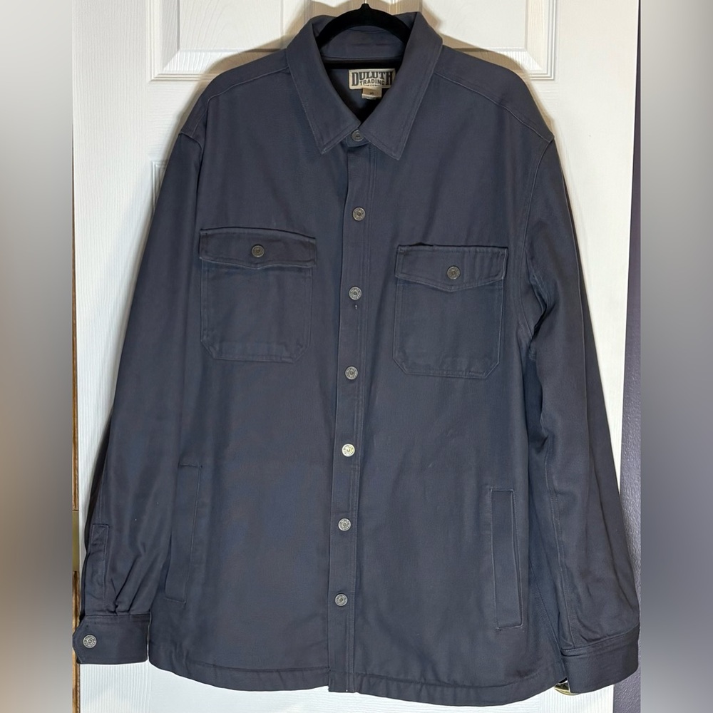 DULUTH TRADING CO. Dark Blue Cotton-Polyester Shirt/Coat XL